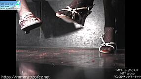 Rina-15 Displays Stockings and Pantyhose on Legs in Anime Image