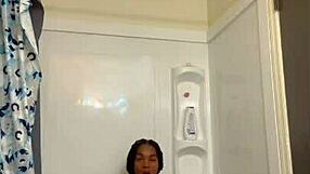black girl sexy shower, wet and bathing solo