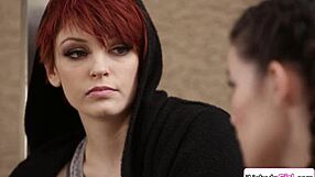 Big Tits Lesbian Babe Seduces Petite Stepsis with Face Sitting and Cunilingus