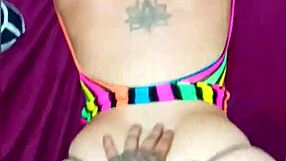 i put on lingerie in front of husband's friend, he fucks me 😈