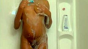 black girl sexy shower, wet and bathing solo