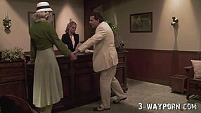 Old Time Cosplay Threesome with Two Hot Blondes