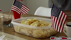 hot barbecue turns into hardcore pussy fucking with stepsisters hime marie and kyler quinn 😏