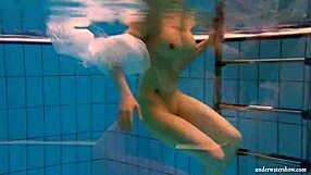 Kristy Hot Babe With Big Boobs Splashing in the Swimming Pool Underwater