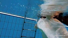 Kristy Hot Babe With Big Boobs Splashing in the Swimming Pool Underwater