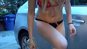 She bends over for oral then doggystyle fuck