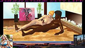 Blonde In Jonnystone City Life Gets Monster Cock In Interracial Hentai