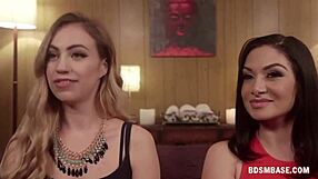 Brunette fucks lesbian with strap-on anal