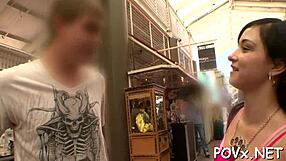 Sexy Tiny 18+ Teen Sucks and Fucks in POV Hardcore