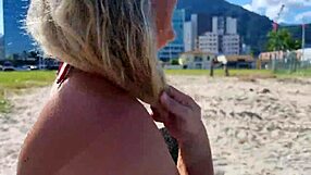 I admire Lisa Aranha in her bikini on the beach, looking so attractive.