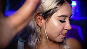 beautiful horny blonde sucks cock on webcam