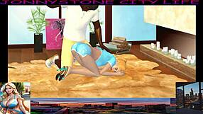 Blonde In Jonnystone City Life Gets Monster Cock In Interracial Hentai