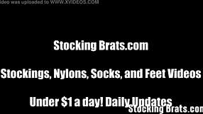 Watching Holly Take Off Fishnet Stockings