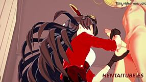 Genshin Impact Hentai - Amber Gets Handjob, Blowjob, Boobjob, And Fucked With Cum
