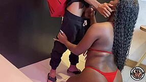 Intense squirting orgasm from wet pussy and greedy ass for delivery guy