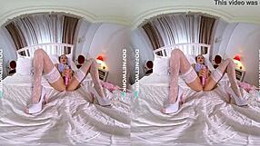 Sasha rose finger fucks herself to orgasm in virtual reality