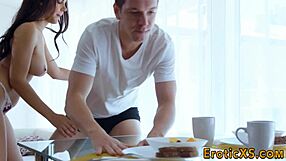 Busty Babe Tit Fucking, Riding, Blowjob, Handjob, Cumshot