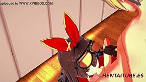 Genshin Impact Hentai - Amber Gets Handjob, Blowjob, Boobjob, And Fucked With Cum
