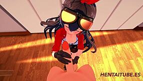 Genshin Impact Hentai - Amber Gets Handjob, Blowjob, Boobjob, And Fucked With Cum