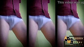 Alejandro mistral's hard cock in underwear close-up.