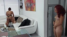 Bony watches stepsisters fuck, getting so horny!