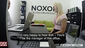 Blonde Slut Agrees to Fuck for Promotion.