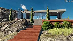 Surprise visitor with big cock and tattoos.