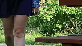 sexy milf masturbates in park