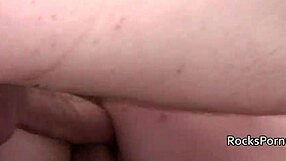 Cavegirl blows three cocks before triple penetration