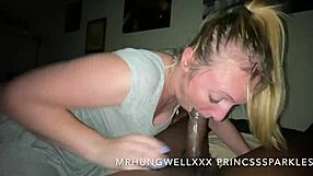 Chloe Sparkles Tastes Herself On Daddy's Big Black Cock