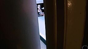 Goth stepsister caught in voyeur cumshot