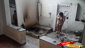 Strong anal pounding in brazilian fat bareback