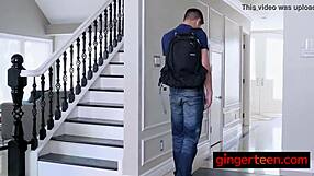 sexy ginger babe bounces her ass