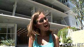 new legal age teen 18+ager gives sloppy blowjob naked in pov hardcore