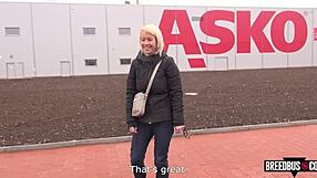 Blonde Gets Bent Over And Fucked With Monster Cock In The Breedbus While Searching For Her Car