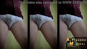 Alejandro mistral's hard cock in underwear close-up.