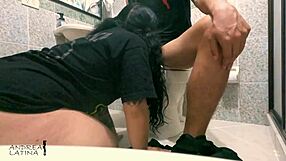 We couldn't resist the urge and fucked in the bathroom