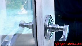 sexy ginger babe bounces her ass