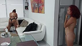 Bony watches stepsisters fuck, getting so horny!