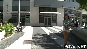 new legal age teen 18+ager gives sloppy blowjob naked in pov hardcore