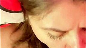 latina puta gives great blowjob and ends with cum in mouth