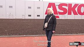 Blonde Gets Bent Over And Fucked With Monster Cock In The Breedbus While Searching For Her Car