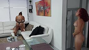 Bony watches stepsisters fuck, getting so horny!