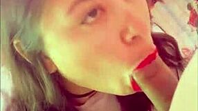 latina puta gives great blowjob and ends with cum in mouth