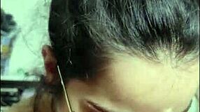 Married teen sucks big white cock in the morning