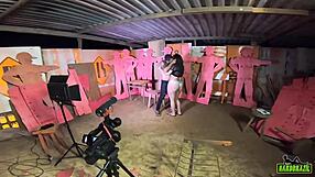 behind the scenes, gabriela ramos records with bettohfitness in the carpentry shop