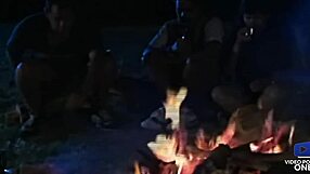 Charlene Roben enjoys a quiet outdoor encounter with a black man at night