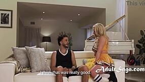 Man, my stepmom Spencer Scott is my cheerleader with those big shaved curves!