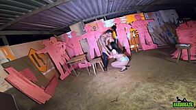 behind the scenes, gabriela ramos records with bettohfitness in the carpentry shop