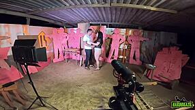 behind the scenes, gabriela ramos records with bettohfitness in the carpentry shop